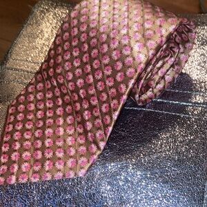 NINA RICCI Pink Polka Dot Tie 100% silk